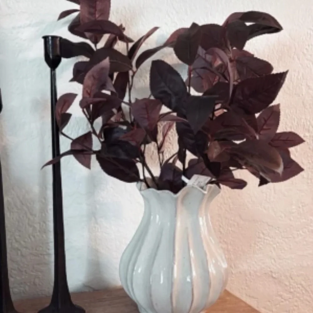NWT (Set of 3) Artificial Black Plum Leaf Stem 25” - Hearth & Hand with Magnolia